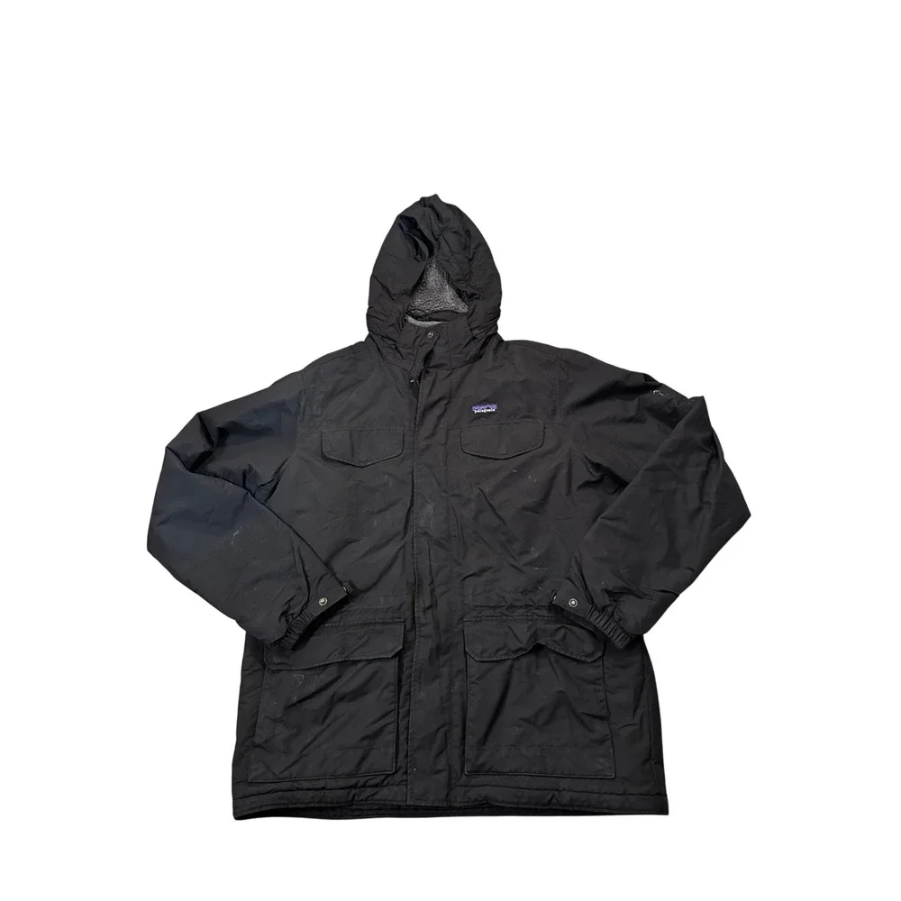 Patagonia Mens Isthmus Parka Black Fleece Lined Hooded Jacket 27021 FA19 Large